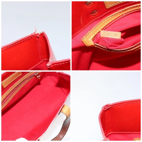 LOUIS VUITTON Monogram Vernis Reade PM Hand Bag Red Rouge - Picture 14 of 15